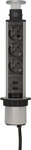 Regleta cargador USB 3 tomas con doble puerto USB, 2 m H05VV-F 3G1,5 – totalmente empotrable en la mesa