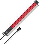 Regleta 8 tomas 2m H05VV-F 3G1,0 + interruptor
