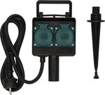 Enchufe de jardin con piqueta de tierra IP44 doble 1,4 m H07RN-F 3G1,5