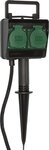 Enchufe de jardin con piqueta de tierra IP44 doble 1,4 m H07RN-F 3G1,5