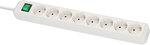 Regleta con interruptor 8 tomas blanca 3 m H05VV-F 3G1,5