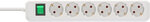 Regleta con interruptor 6 tomas blanca 3 m H05VV-F 3G1,5