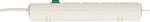 Regleta con enchufe plano 4 tomas blanca 2m H05VV-F 3G1,5
