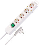 Regleta con enchufe plano 4 tomas blanca 2m H05VV-F 3G1,5