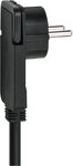 Regleta con enchufe plano 4 tomas negra 2m H05VV-F 3G1,5