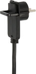 Regleta con enchufe plano 6 tomas negra 2m H05VV-F 3G1,5