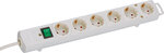 Regleta con enchufe plano 6 tomas blanca 2 m H05VV-F 3G1,5
