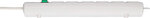 Regleta con enchufe plano 6 tomas blanca 2 m H05VV-F 3G1,5