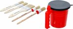 Juego de pinceles planos / redondos con cubeta de pintura 6 piezas