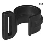 Clip para poste de tienda de campana de 20-25 mm con ranura negra x12 stuks