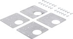 Juego de placas de reparacion de bisagras acero inoxidable 4 piezas
