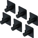 Juego de ganchos para toallas negro autoadhesiva 6 piezas