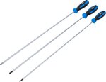 Juego de destornilladores extra largas plano cruz PH perfil en T (para Torx) 3 piezas