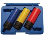 Juego de vasos de impacto con protector de plastico entrada (1/2) 17 / 19 / 21 mm 3 pieces