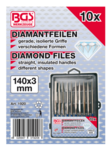 Juego de limas de diamante recta 140 x 3 mm 10 piezas