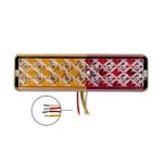Luz trasera 12 24V 3 funciones 135x38mm LED con soporte negro