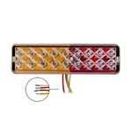 Luz de marcha atrás de 12/24 V y LED de 3 funciones 135x38mm con soporte negro