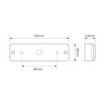 Luz trasera 12 24V 3 funciones 135x38mm LED con soporte negro