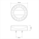 Luz trasera 12 24V 4 funciones 125mm LED