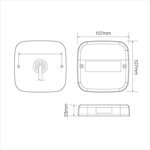 Luz trasera 12V 5 funciones 107x107mm 8LED