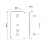 Luz trasera 12 24V 4 funciones 80x150mm LED