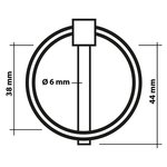 Pasador de chaveta de 6 mm con anillo