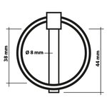 Pasador de chaveta de 8 mm con anillo