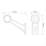 Luz de ancho 12 24V roja blanca naranja 166x193mm LED derecha