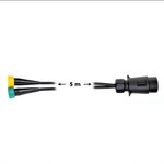 Juego de cables de 5 m con enchufe de 7 pines y 2 conectores de 5 pines