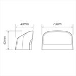 Luz para la matrícula de 12/24V y LED de 70x42mm 2P. Para 343871/72