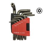 Llave Torx perforado juego 9 codos macho