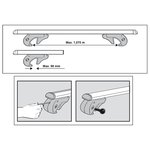 Portaequipajes de techo de aluminio de 120 cm y 90 kg