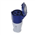 Clavija de contraste CEE 16A carcasa desmontable azul blanco