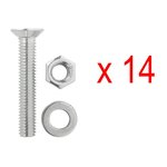 Juego de rieles de encuadernacion de aluminio 2x60cm  6 piezas