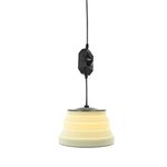 Lampara colgante LED plegable de silicona blanca de 20 cm de diametro.