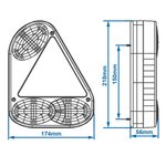 Luz trasera 5 funciones 218x174mm derecha