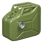 Bidon de 10L de metal verde con tapon de rosca magnetico homologado por la ONU y TuV GS