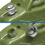 Bidon de 10L de metal verde con tapon de rosca magnetico homologado por la ONU y TuV GS