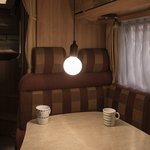 Lampara retro XL motivo madera con cordon 90cm