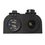 Kit de superficie: Toma DIN + puerto USB doble tipo A 2x2100mA