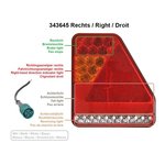 Luz trasera 5 funciones 208x188mm 22LED derecha UK