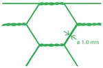 Malla hexagonal Avigal PVC 25x1,0 100 cm x 25 m 