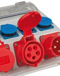 Distribuidor de pared 4/32 IP44 4x LS 230V/16 A, 1xLS 400V/16 A, 1xFI 40 A 4 polos 30mA