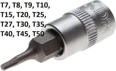 1/4 punta de vaso Torx (T-Star) T7 - T50