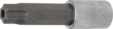 Punta de vaso longitud 100mm entrada (1/2) perfil en T (para Torx) con perforacion T80