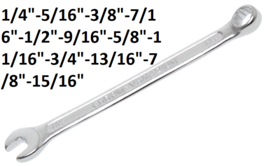 Llave combinada forjado en caliente pulgada suelta