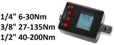 Adaptador dinamometrico digital 1/4, 6-30 Nm