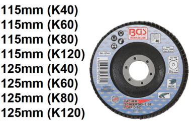 Disco de aleta, 115 mm, Tamano de grano 40