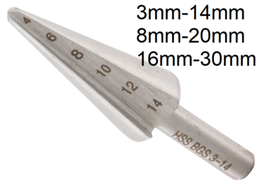 Broca conica tamano 1 3 - 14 mm