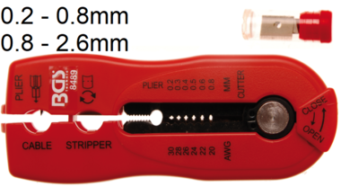 2-IN-l Separador de cables y cables, 0,2 - 0,8 mm